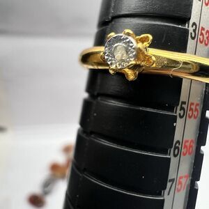 Vintage Gold Tone ~Rhinestone ~Girls First Ring ~Adjustable